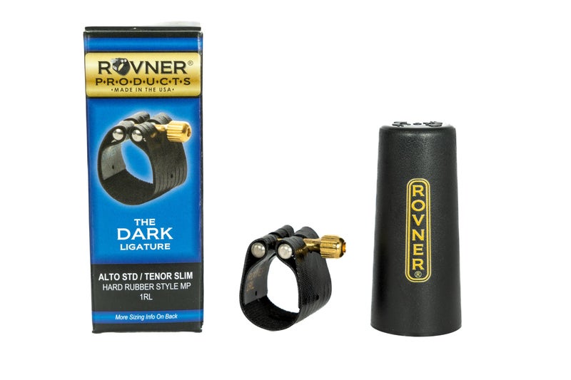 Rovner Ligature & Plastic Cap for Alto Standard Saxophone - Dark Ligature for Hard Rubber Mouthpiece (1RL) - Image 1